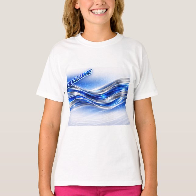 Aqualume Flow Shirt – Blue Silver Wave Energy Desi (Front)