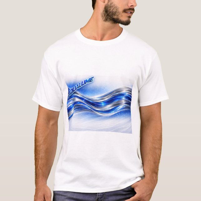 Aqualume Flow Shirt – Blue Silver Wave Energy Desi (Front)