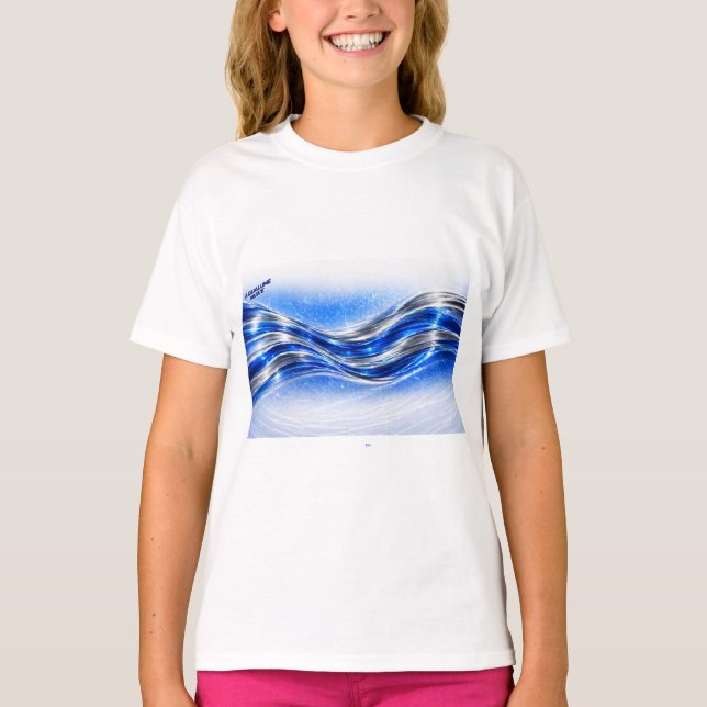 Aqualume Flow Shirt – Blue Silver Wave Energy Desi (Front)