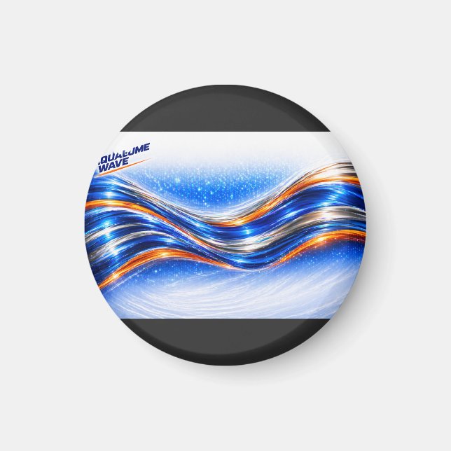 Aqualume Wave Shirt – Blue Orange Abstract Flow De Magnet (Front)