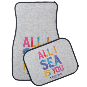 Aquaman "All I Sea Is You" Colorful Paisley Car Floor Mat