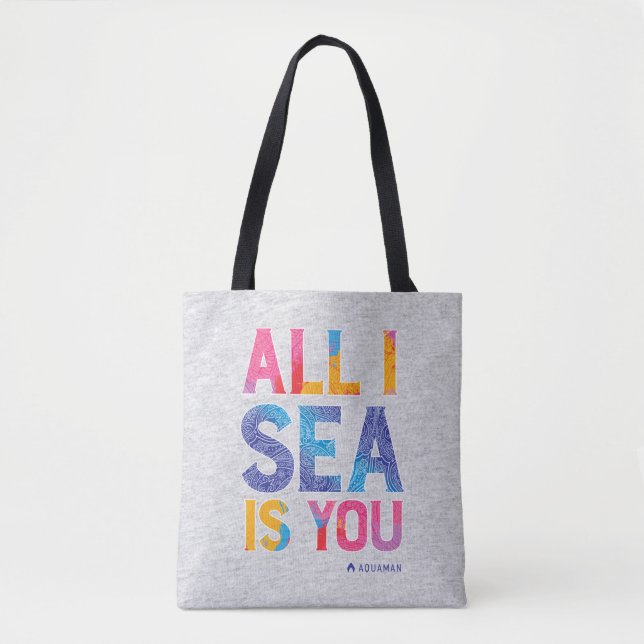 Aquaman | "All I Sea Is You" Colorful Paisley Tote Bag (Front)