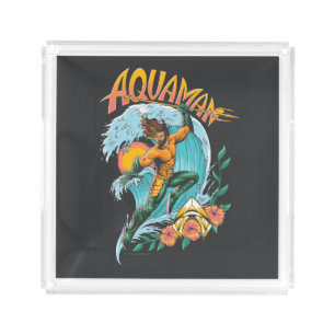Aquaman and Trident Rising Surf Graphic Acrylic Tray