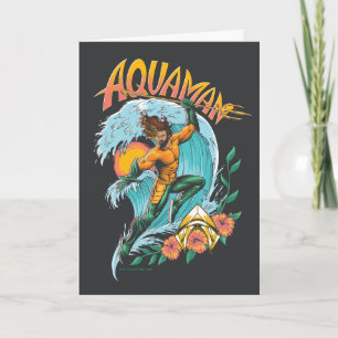 Aquaman and Trident Rising Surf Graphic Card