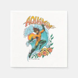Aquaman and Trident Rising Surf Graphic Napkins