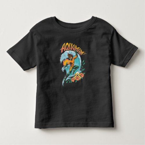 Aquaman and Trident Rising Surf Graphic Toddler T_shirt