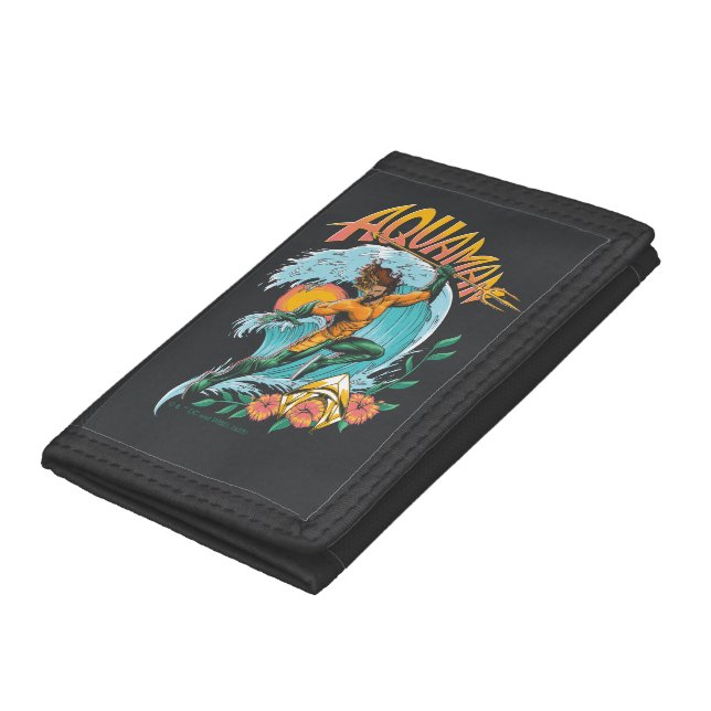 Aquaman and Trident Rising Surf Graphic Tri-fold Wallet (Bottom)