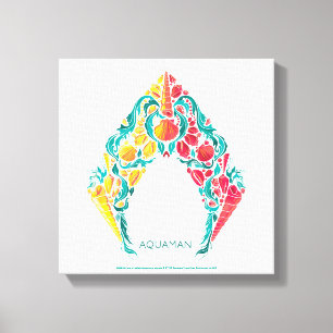 Aquaman Aquaman & Mera Themed Seashell Logo Canvas Print
