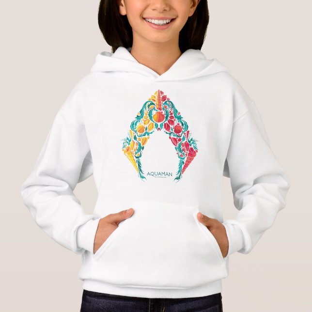 Aquaman | Aquaman & Mera Themed Seashell Logo Hoodie (Front)