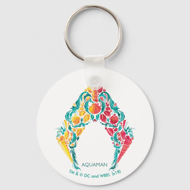 Aquaman | Aquaman & Mera Themed Seashell Logo Keychain (Front)