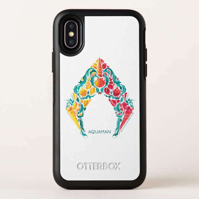 Aquaman | Aquaman & Mera Themed Seashell Logo Otterbox iPhone Case (Back)