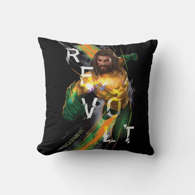 Aquaman | Aquaman "Revolt" Refracted Graphic Throw Pillow (Front)
