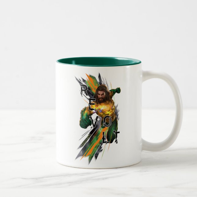 Aquaman | Aquaman "Revolt" Refracted Graphic Two-Tone Coffee Mug (Right)