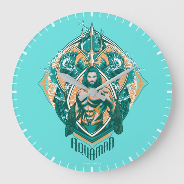 Aquaman | Aquaman & Trenchers Graphic Large Clock (Front)
