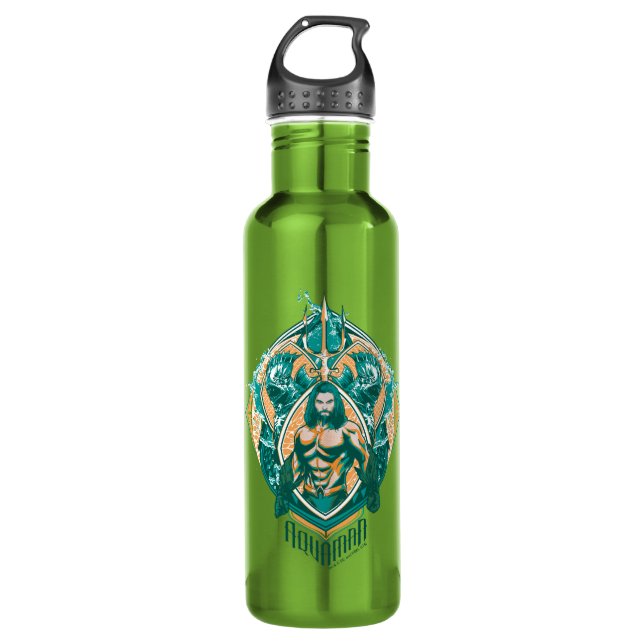 Aquaman | Aquaman & Trenchers Graphic Stainless Steel Water Bottle (Front)