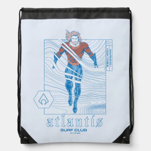 Aquaman _ Atlantis Surf Club Drawstring Bag