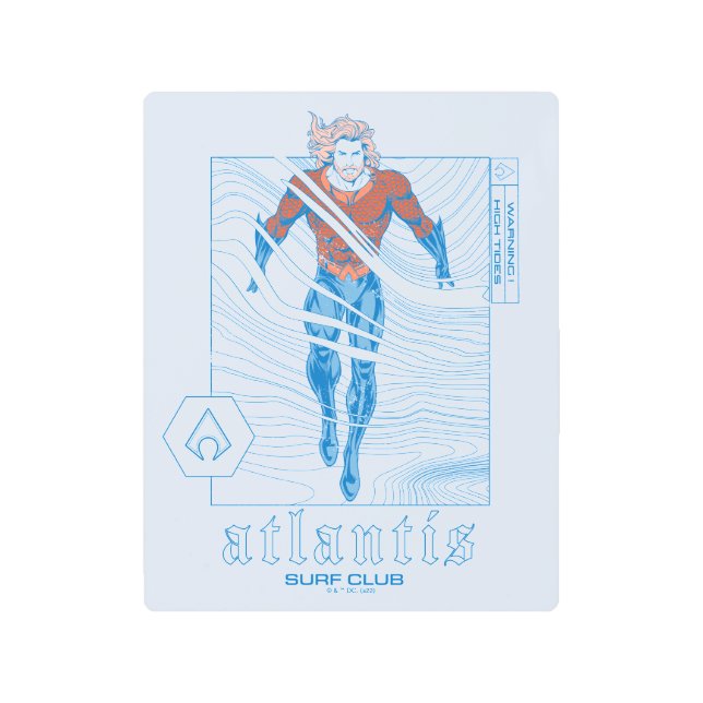 Aquaman - Atlantis Surf Club Metal Print (Front)