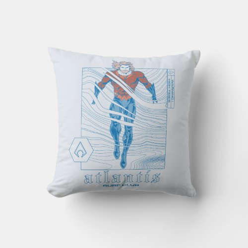 Aquaman _ Atlantis Surf Club Throw Pillow