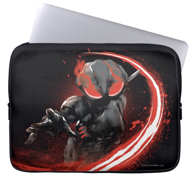 Aquaman | Black Manta Red Swipe Graphic Laptop Sleeve (Front)