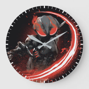 Aquaman Black Manta Red Swipe Graphic Large Clock