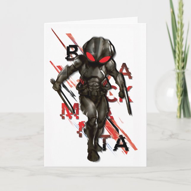 Aquaman | Black Manta Scattered Typography Graphic Card (Front)