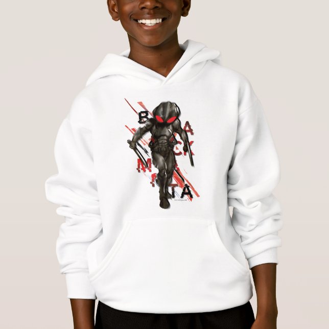 Aquaman | Black Manta Scattered Typography Graphic Hoodie (Front)
