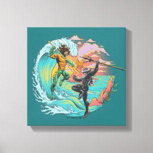 Aquaman & Black Manta Tidal Wave Canvas Print