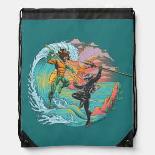 Aquaman & Black Manta Tidal Wave Drawstring Bag
