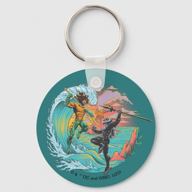 Aquaman & Black Manta Tidal Wave Keychain (Front)