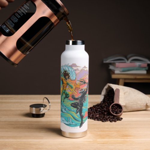 Aquaman  Black Manta Tidal Wave Water Bottle