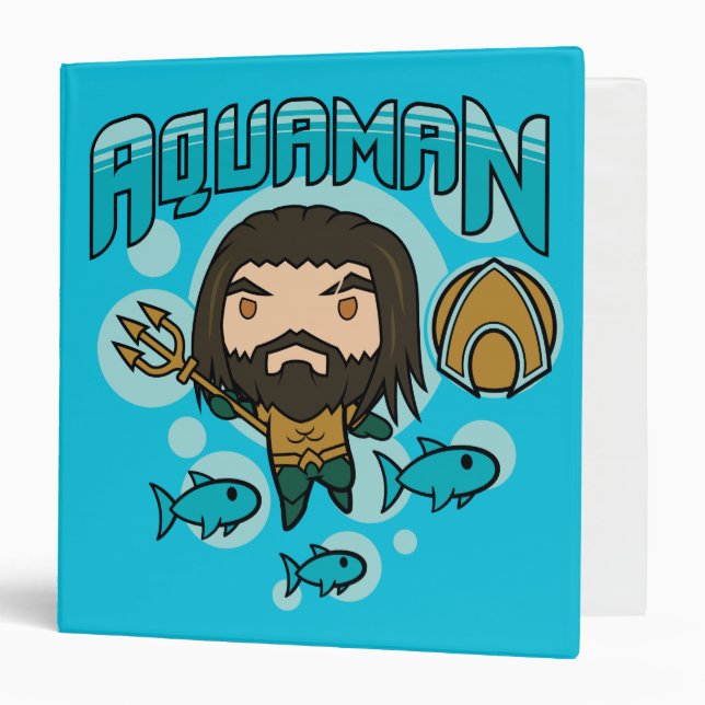 Aquaman | Chibi Aquaman Undersea Graphic 3 Ring Binder (Front/Inside)