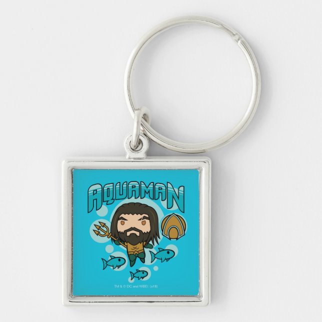 Aquaman | Chibi Aquaman Undersea Graphic Keychain (Front)