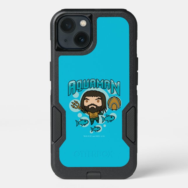 Aquaman | Chibi Aquaman Undersea Graphic Otterbox iPhone Case (Back)