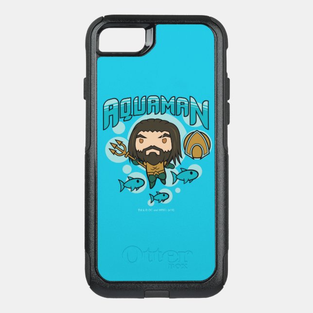 Aquaman | Chibi Aquaman Undersea Graphic Otterbox iPhone Case (Back)