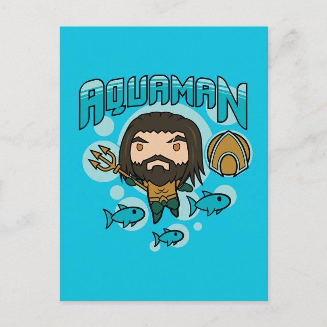 Aquaman | Chibi Aquaman Undersea Graphic Postcard (Front)
