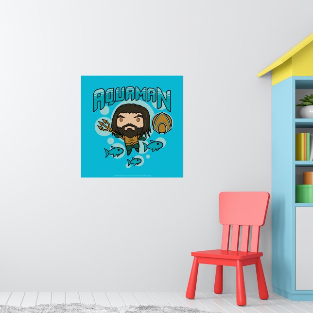 Aquaman | Chibi Aquaman Undersea Graphic Poster | Zazzle