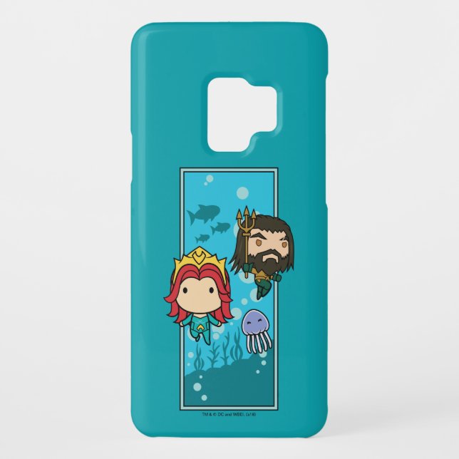 Aquaman | Chibi Mera & Aquaman Undersea Graphic Case-Mate Samsung Galaxy Case (Back)