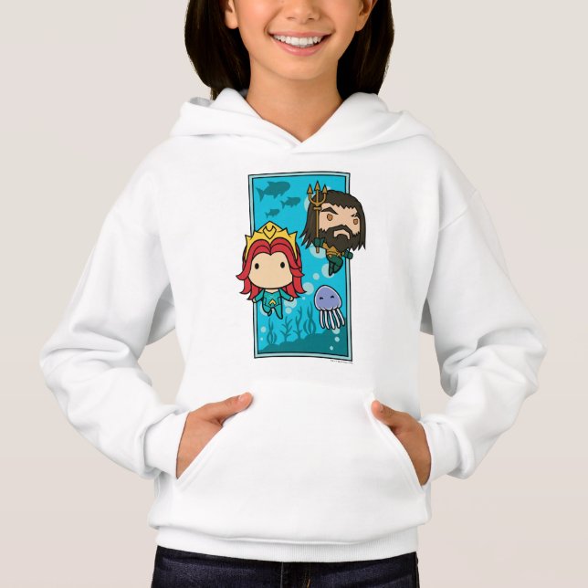 Aquaman | Chibi Mera & Aquaman Undersea Graphic Hoodie (Front)