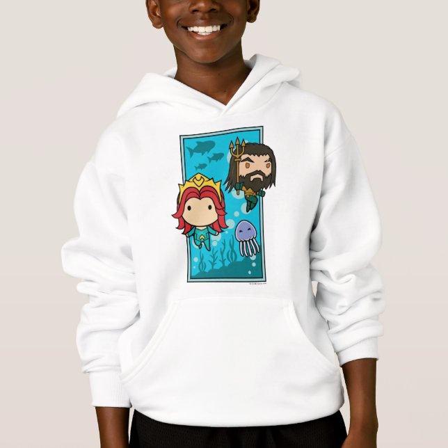 Aquaman | Chibi Mera & Aquaman Undersea Graphic Hoodie (Front)