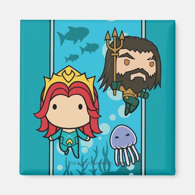 Aquaman | Chibi Mera & Aquaman Undersea Graphic Magnet (Front)