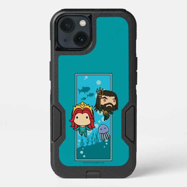 Aquaman | Chibi Mera & Aquaman Undersea Graphic Otterbox iPhone Case (Back)