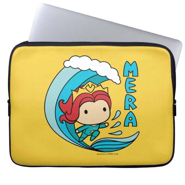 Aquaman | Chibi Mera Riding Wave Graphic Laptop Sleeve (Front)