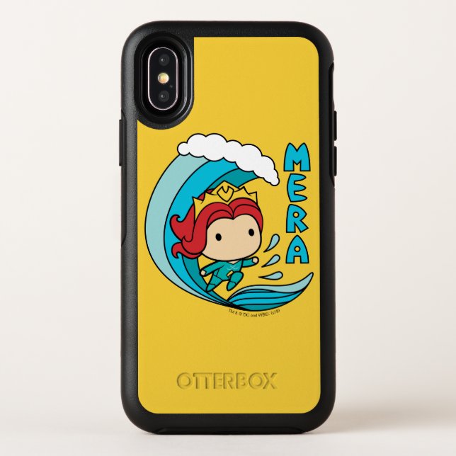 Aquaman | Chibi Mera Riding Wave Graphic Otterbox iPhone Case (Back)