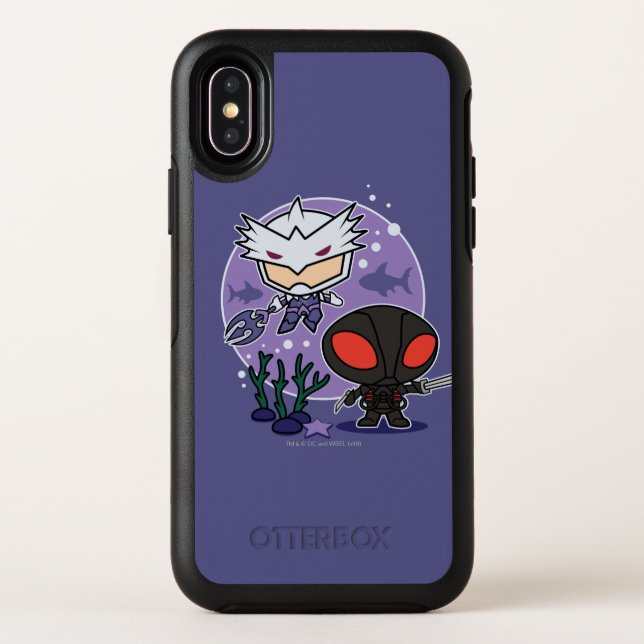 Aquaman | Chibi Orm & Black Manta Undersea Graphic Otterbox iPhone Case (Back)
