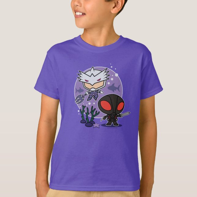 Aquaman | Chibi Orm & Black Manta Undersea Graphic T-Shirt (Front)
