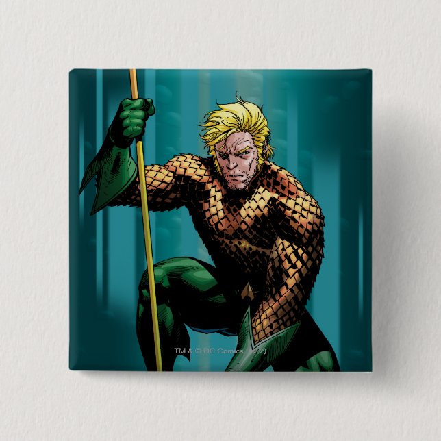 Aquaman Crouching Button (Front)
