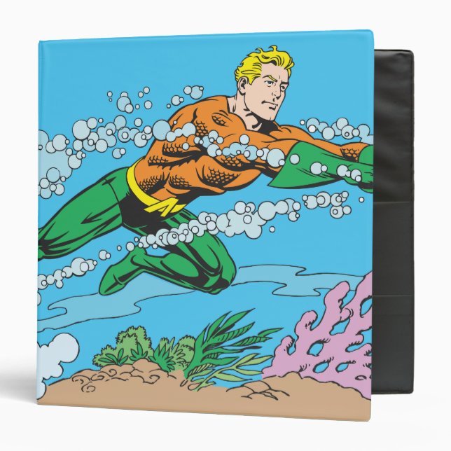 Aquaman Dashes Thru Water 3 Ring Binder (Front/Inside)