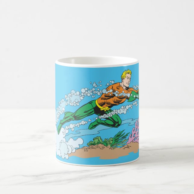 Aquaman Dashes Thru Water Coffee Mug (Center)