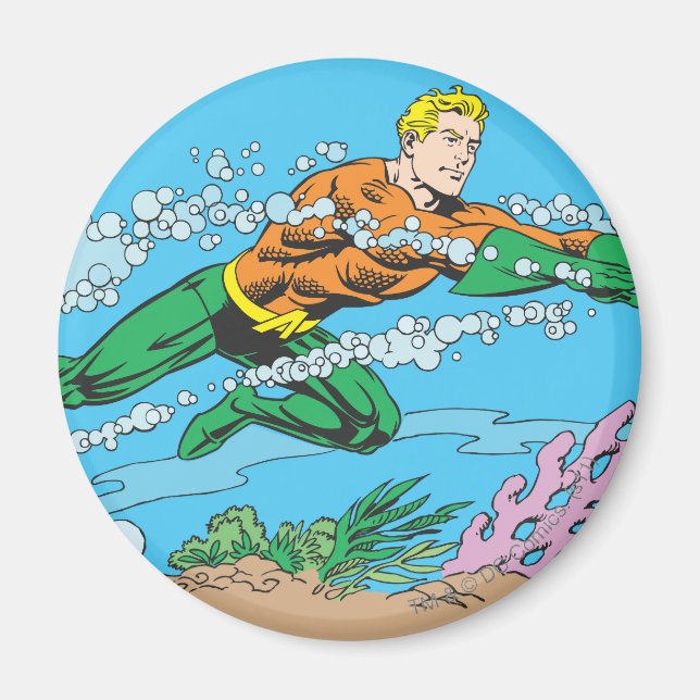 Aquaman Dashes Thru Water Magnet (Front)