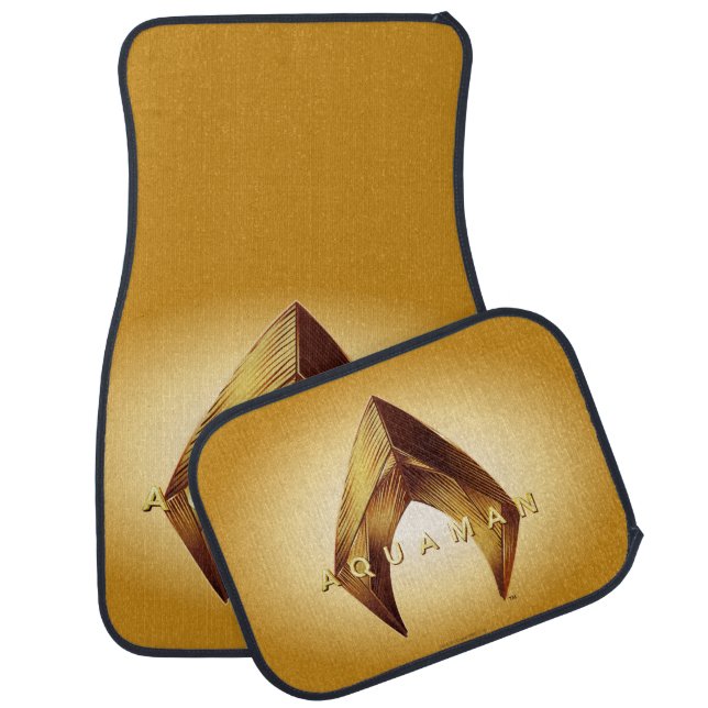 Aquaman | Golden Aquaman Logo Car Floor Mat (Set)